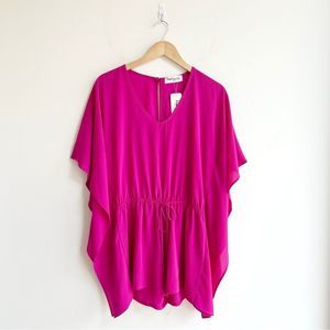 Impressions Hot Pink Flowy Romper NEW